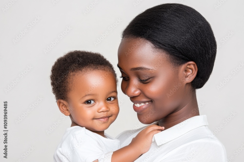 happy mother holding her smiling baby in a close embrace happy mother holding her smiling baby in a close embrace