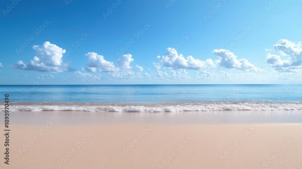 serene beach landscape with clear blue skies and gentle waves serene beach landscape with clear blue skies and gentle waves