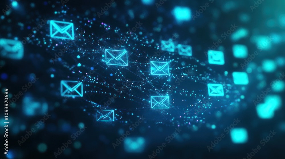 Obraz premium Digital Mail Network Abstract Background