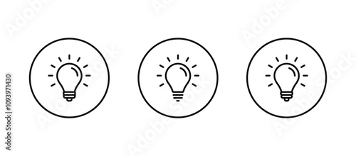light bulb icon set. Idea symbol vector