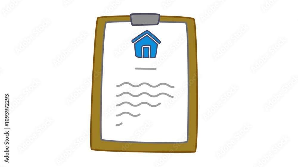 animated letter of agreement for the purchase of a house on white background animated letter of agreement for the purchase of a house on white background