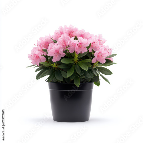 Wallpaper Mural blooming azalea plant with clusters of pink flowers, showcasing vibrant petals and lush green leaves, perfect for adding color to any space Torontodigital.ca