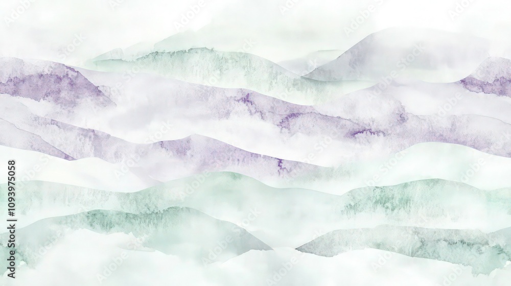 a soothing watercolor canvas with a blend of soft lavender and mint green, layered in a delicate pattern. Touches of white create a light, airy feel, perfect for serene artistic applications. a soothing watercolor canvas with a blend of soft lavender and mint green, layered in a delicate pattern. Touches of white create a light, airy feel, perfect for serene artistic applications.
