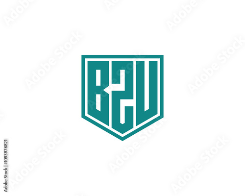 BZU logo design vector template. BZU