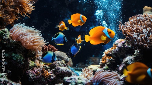 Wallpaper Mural Colorful Fish in a Coral Reef Aquarium Torontodigital.ca