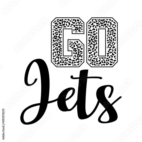 Go Jets Vector Design on White Background