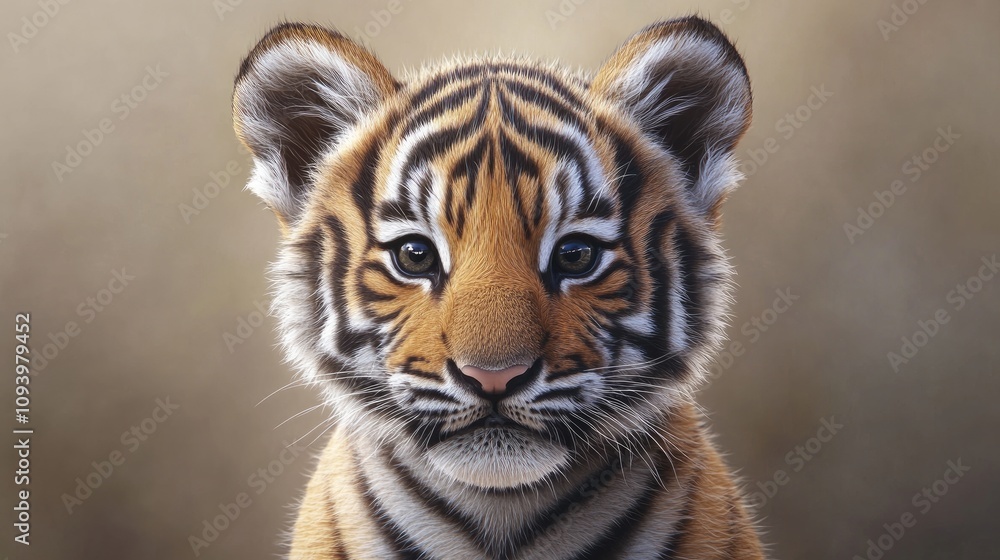 Adorable Tiger Cub Portrait Adorable Tiger Cub Portrait