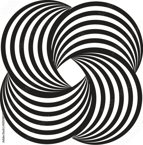black round spiral with white background