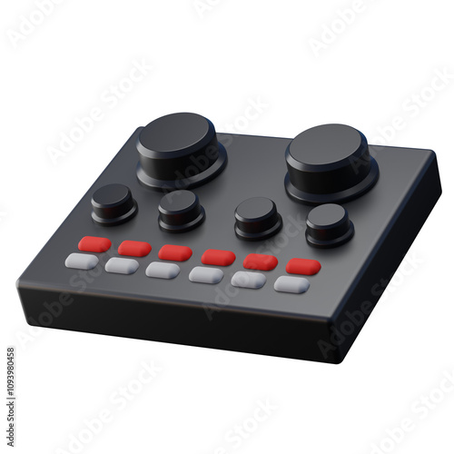 Professional Audio Soundcard 3D Illustration