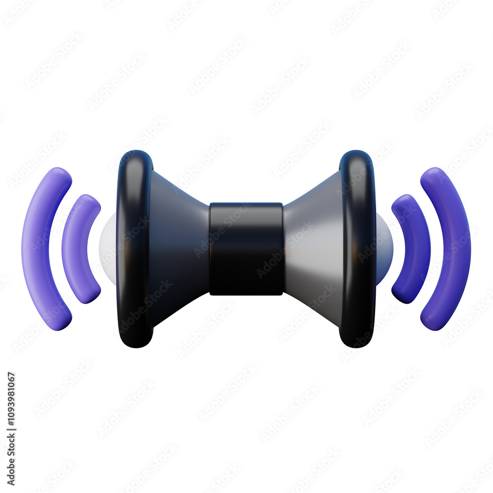 Audio Stereo Speaker 3D Illustration