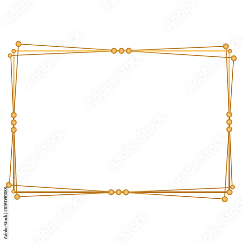 Rectangle golden certificate border pattern line photo frame islamic wedding invitation background