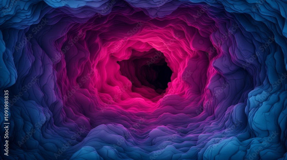 Obraz premium Abstract tunnel with vibrant colors and depth.