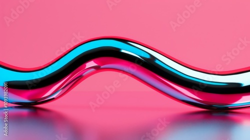 Abstract wave sculpture with vibrant colors.