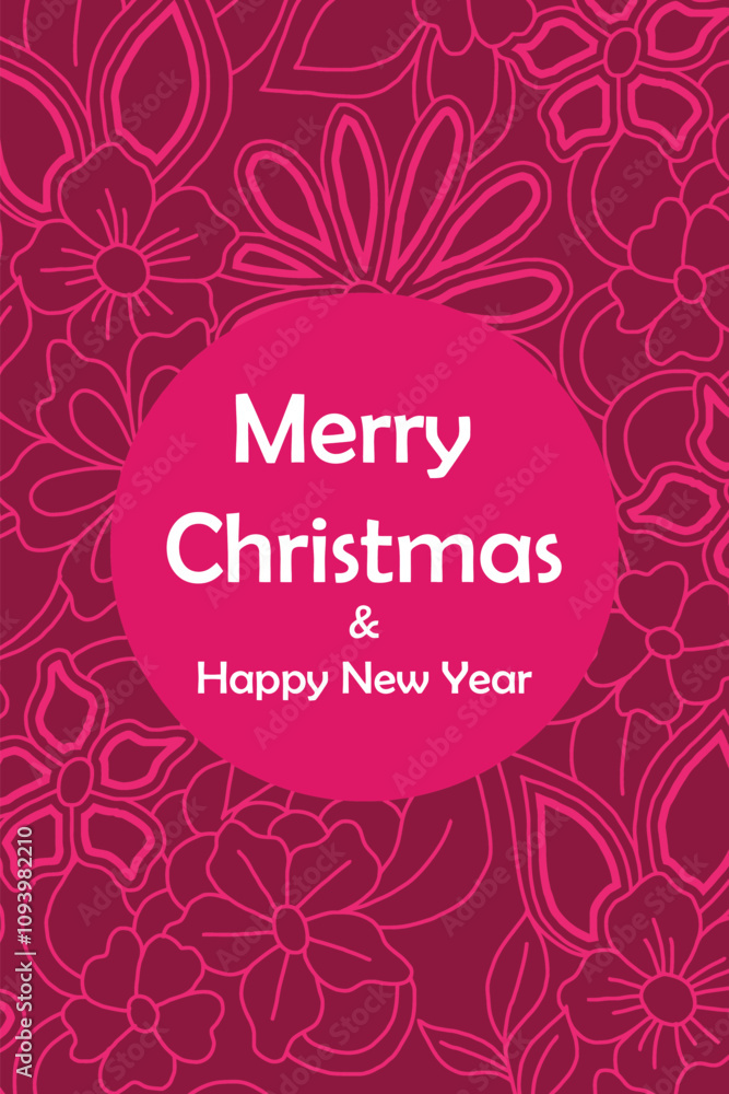 Christmas invitation card with batik motif Christmas invitation card with batik motif