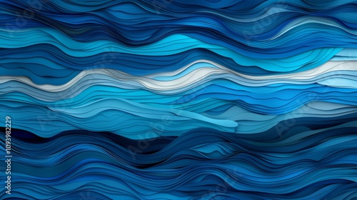 Abstract waves in varying shades of blue.