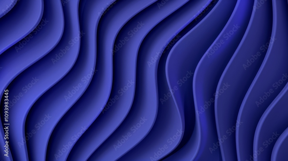 Fototapeta premium Abstract wavy pattern in deep blue tones.