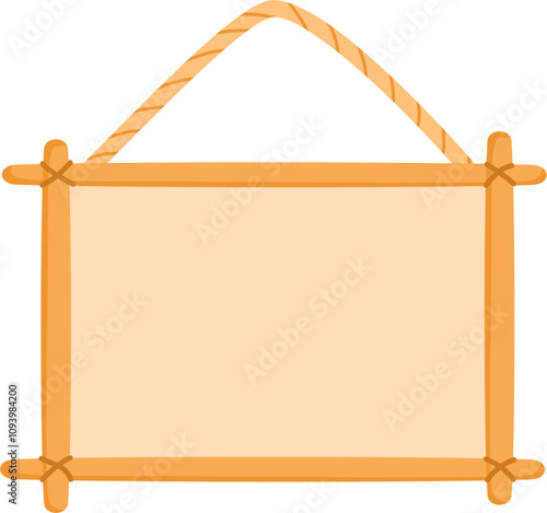 Handdrawn wooden signboard illustration