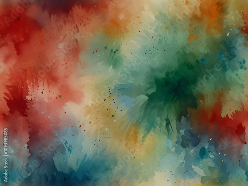 The Christmas watercolor illustration shows a cheerful holiday scene.