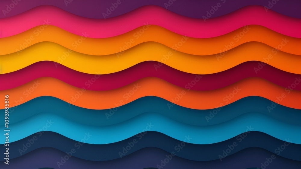 Fototapeta premium Colorful wavy pattern with vibrant gradients.