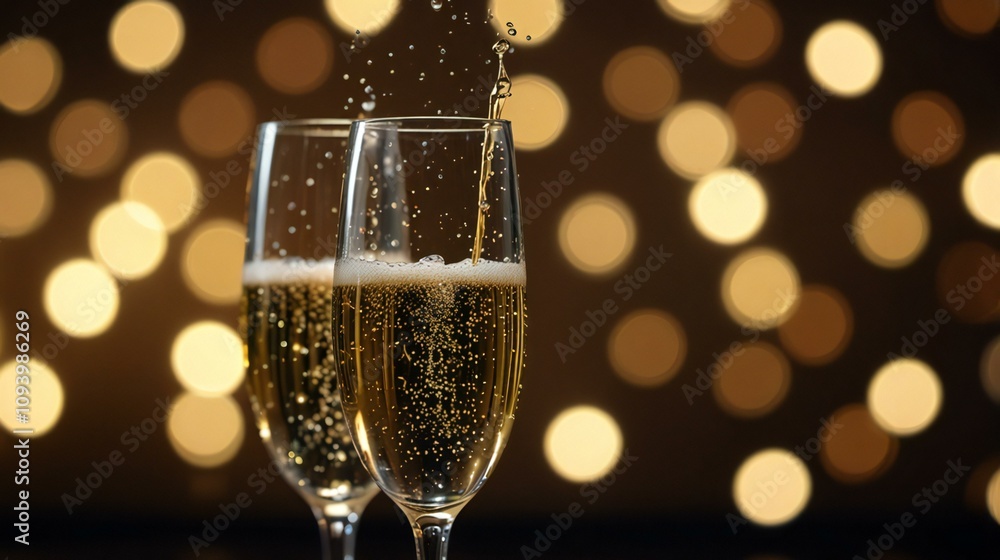 glass of champagne on a black background glass of champagne on a black background