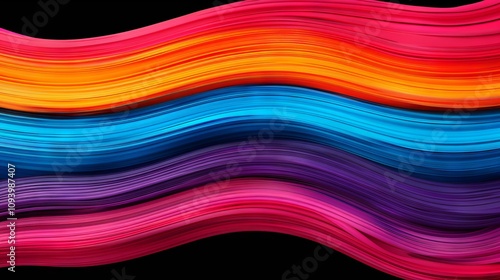 Vibrant wavy lines in bold colors creating an abstract design.