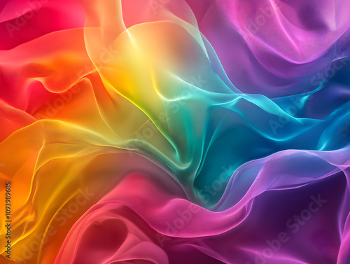 Holographic neon background ,Colorful psychedelic abstract. Pastel color waves for background