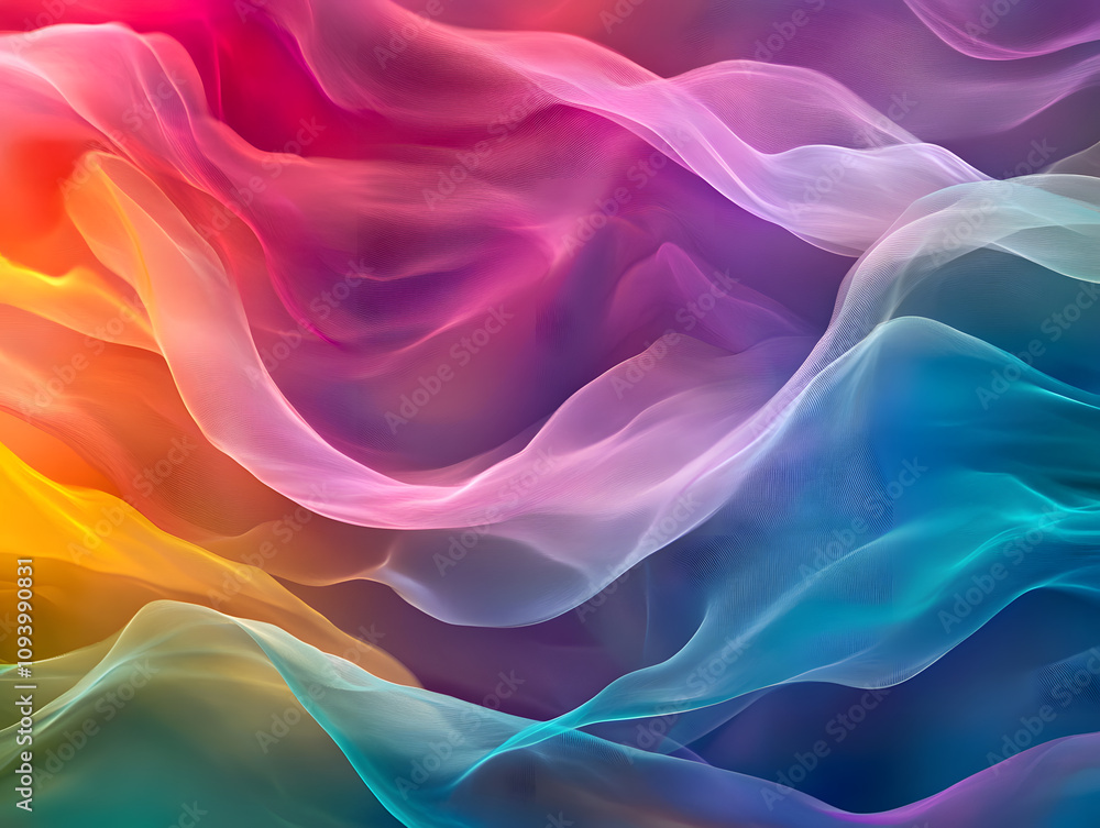 Obraz premium Holographic Background. Iridescent Fabric with Holographic Texture, Vibrant Abstract Background.
