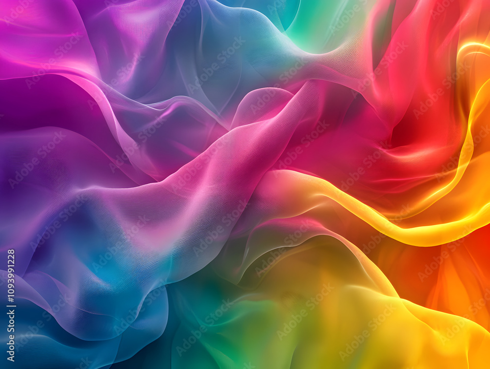 Obraz premium Holographic Background. Iridescent Fabric with Holographic Texture, Vibrant Abstract Background.