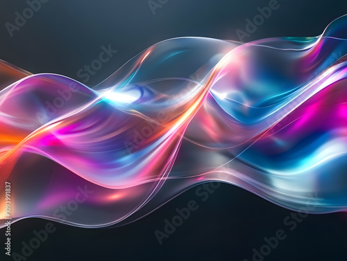 Holographic Background. Iridescent Fabric with Holographic Texture, Vibrant Abstract Background.