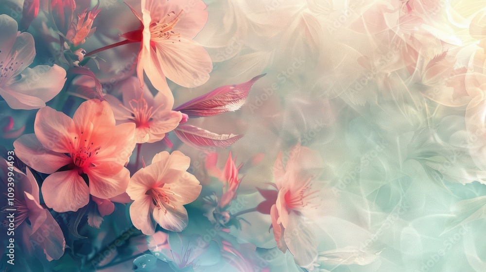 A lovely spring abstract background featuring beautiful floral elements from nature A lovely spring abstract background featuring beautiful floral elements from nature