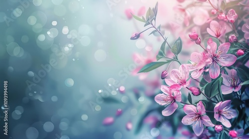 A lovely spring abstract background featuring beautiful floral elements from nature