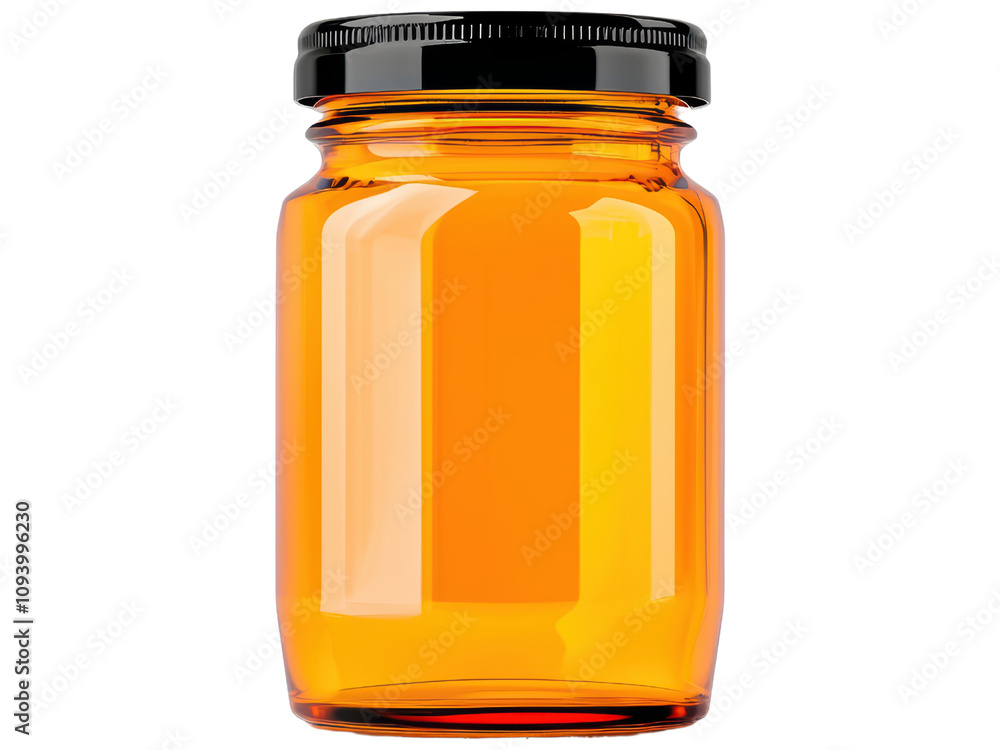 Transparent amber jar with a black lid for storage, perfect for preserving, packaging, and organizing various items in a stylish way Transparent amber jar with a black lid for storage, perfect for preserving, packaging, and organizing various items in a stylish way