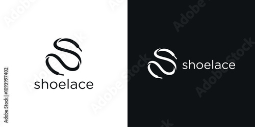 letter S with shoelace shape logo design graphic icon