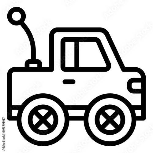 RC truck outline icon showcasing a rugged off road remote control truck
