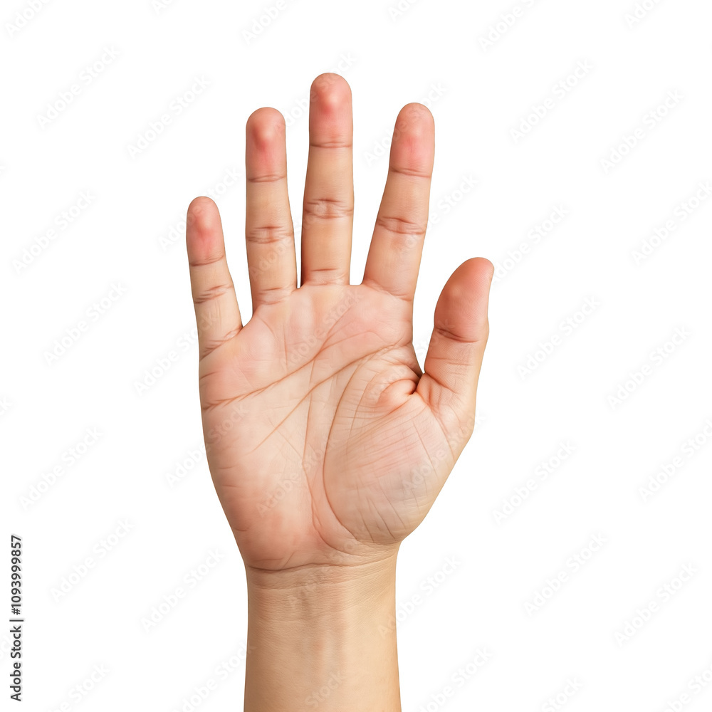 Isolated hands, showing numbers 5 Isolated hands, showing numbers 5