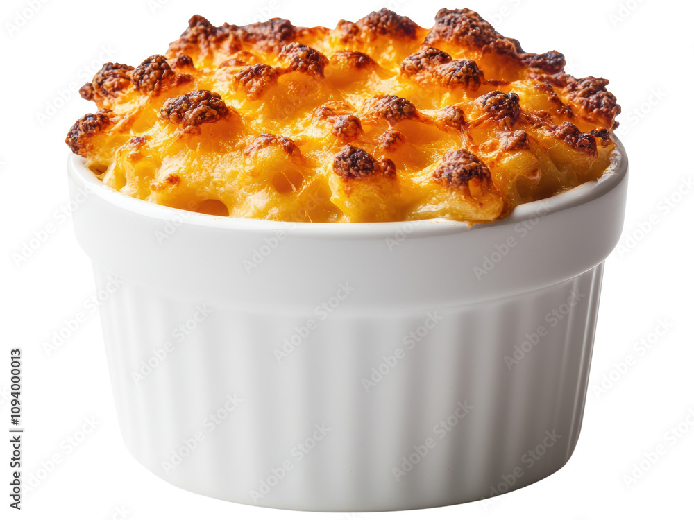 Creamy and Cheesy Baked Macaroni and Cheese with Golden Brown Topping Served in a White Ramekin for a Delicious Comfort Food Experience Creamy and Cheesy Baked Macaroni and Cheese with Golden Brown Topping Served in a White Ramekin for a Delicious Comfort Food Experience