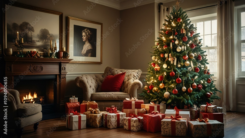 christmas tree with presents christmas tree with presents