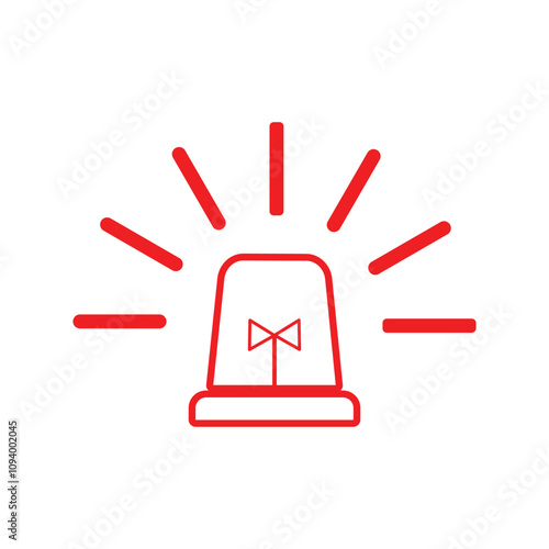 Siren vector icon set in black and red. Emergency flashers siren icon. emergency fire siren icon. Siren ambulance or police icon, Flasher.