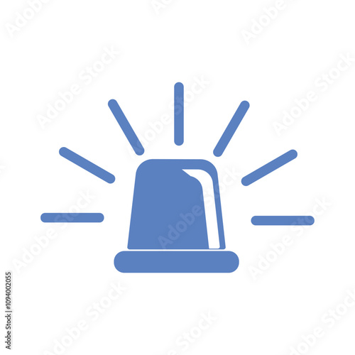 Emergency flashers siren icon. blue emergency siren icon in flat style. Vector illustration.