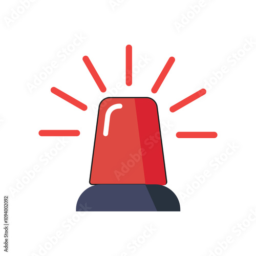 Siren vector icon set in black and red. Emergency flashers siren icon. emergency fire siren icon. Siren ambulance or police icon, Flasher.