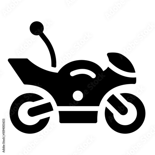 RC motorbike glyph icon with a sporty and dynamic look