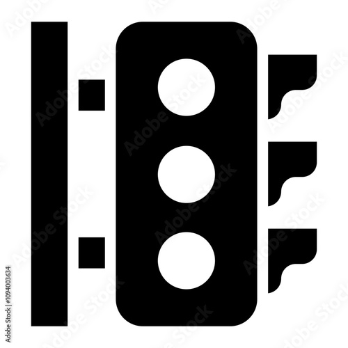 Traffic lights glyph icon with realistic signal design for RC setups