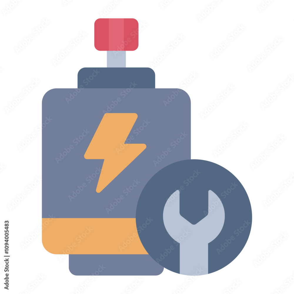 Service RC motor flat icon illustrating maintenance for remote vehicles Service RC motor flat icon illustrating maintenance for remote vehicles