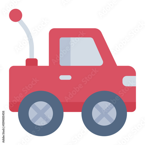 RC truck flat icon showcasing a rugged off road remote control truck