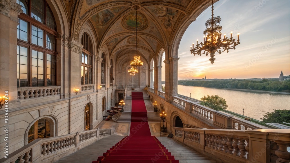 Fototapeta premium Renaissance-Inspired Presidential Palace with Elegant Architecture