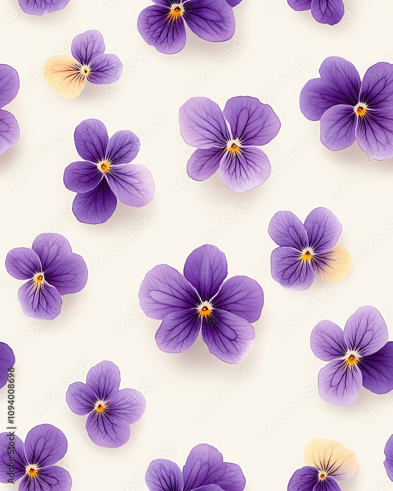 A Seamless Pattern Beautiful purple flowers scattered on a soft background, perfect for nature-themed designs. A Seamless Pattern Beautiful purple flowers scattered on a soft background, perfect for nature-themed designs.