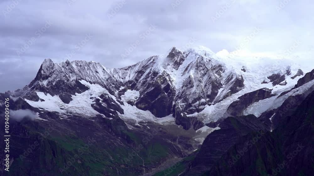 Landscape view of snow covered Mountain in kaski, Nepal Landscape view of snow covered Mountain in kaski, Nepal