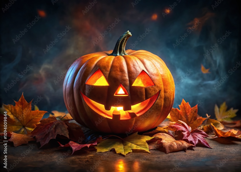 Spooky Halloween Pumpkin with a Carved Scary Face Perfect for Festive Decor and Seasonal Celebrations, Ideal for Fall Themed Parties and Halloween Events Spooky Halloween Pumpkin with a Carved Scary Face Perfect for Festive Decor and Seasonal Celebrations, Ideal for Fall Themed Parties and Halloween Events