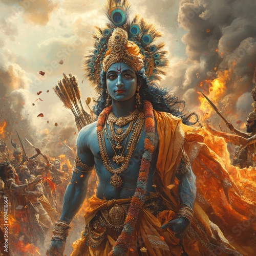 Lord Krishna on the Battlefield of Mahabharata
