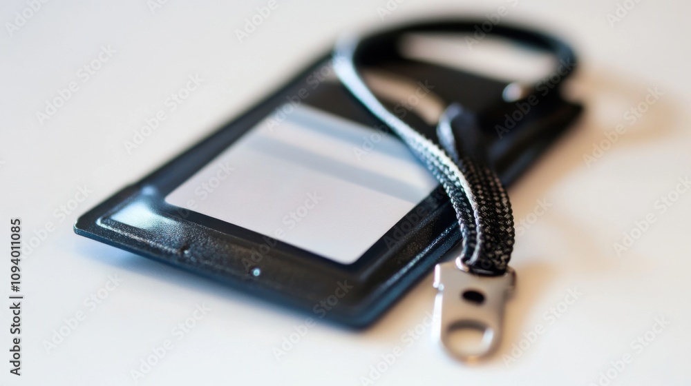 Flat Badge on Lanyard with Soft Lighting Background Flat Badge on Lanyard with Soft Lighting Background